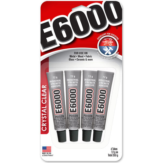 E6000 Clear Adhesive -7.2g Tube 4 Pack - Cams Laser Cuts